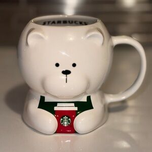 NWT🎄Starbucks Holiday 2025 Release White Ceramic Bearista Bear Mug - 12 oz